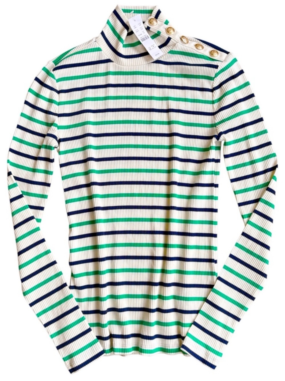 NWT J. Crew Ribbed Turtleneck With Buttons Size XS Retail $79.50